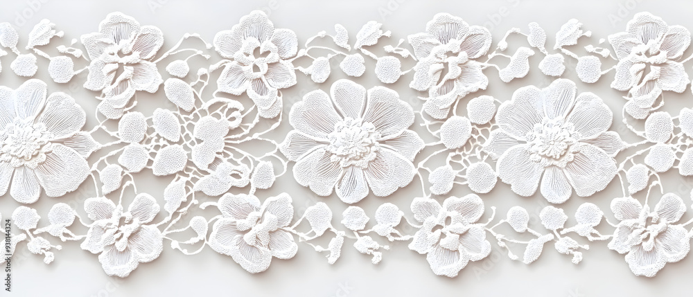 A flat vector illustration background of a seamless lace pattern on white cotton fabric, incorporating vintage lace motifs, ornate details, interwoven patterns, delicate and elegant A flat vector illustration background of a seamless lace pattern on white cotton fabric, incorporating vintage lace motifs, ornate details, interwoven patterns, delicate and elegant