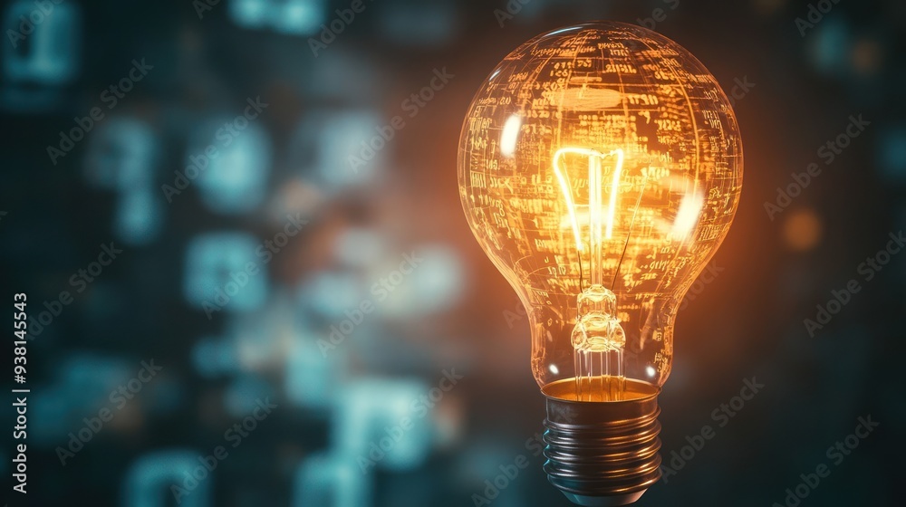 Glowing Light Bulb with Code Inside Glowing Light Bulb with Code Inside