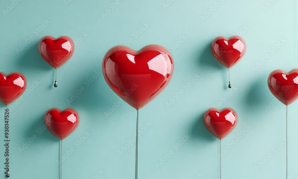 solid red heart balloon background