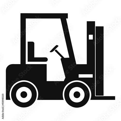 Forklift Black silhouette