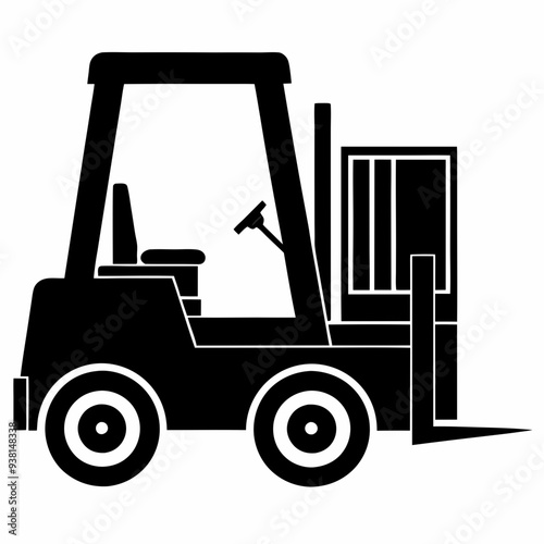 Forklift Black silhouette