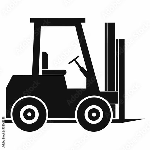 Forklift Black silhouette