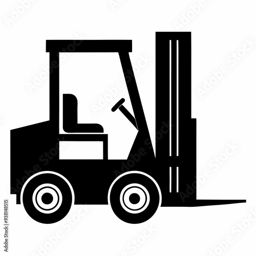 Forklift Black silhouette
