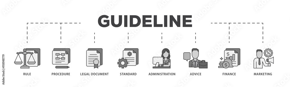 Guideline icon infographic illustration concept with icon of rule, procedure, legal document, standard, administration, advice, finance, marketing icon png and easy to edit Guideline icon infographic illustration concept with icon of rule, procedure, legal document, standard, administration, advice, finance, marketing icon png and easy to edit