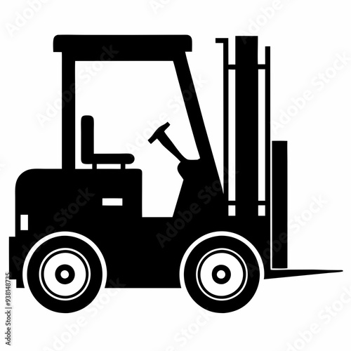 Forklift Black silhouette