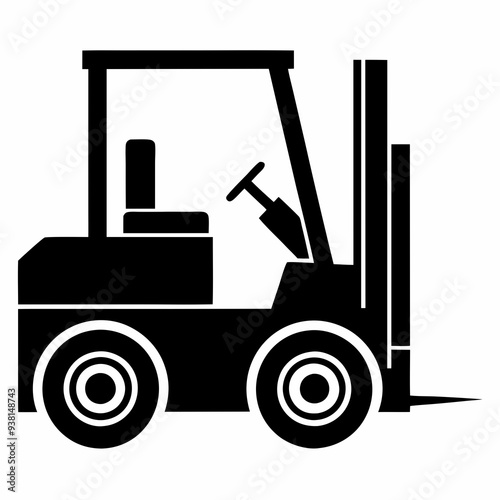 Forklift Black silhouette