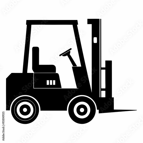 Forklift Black silhouette