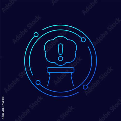 air pollution, industrial emissions icon, linear design