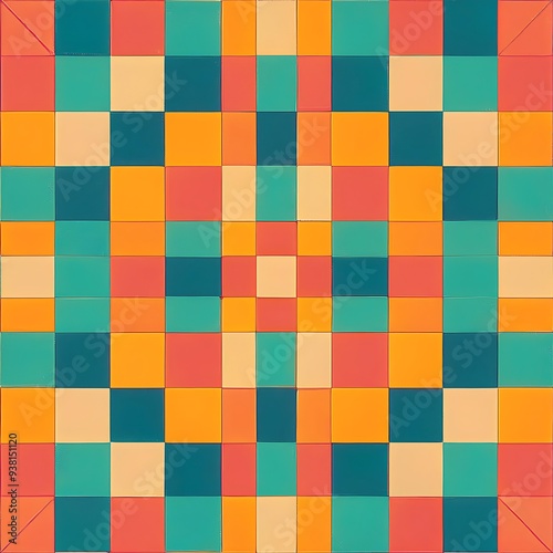 Classic Retro Checkerboard Pattern Illustration