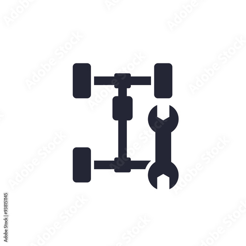 car chassis repair icon on white