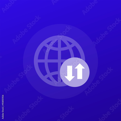 data roaming icon for apps and web, transparent design