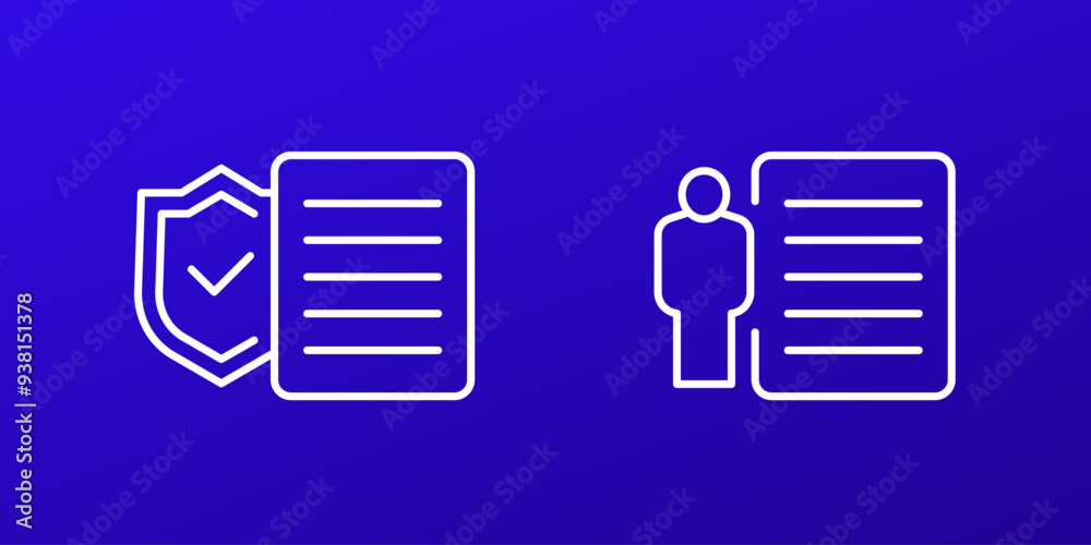 privacy policy line icons, vector privacy policy line icons, vector