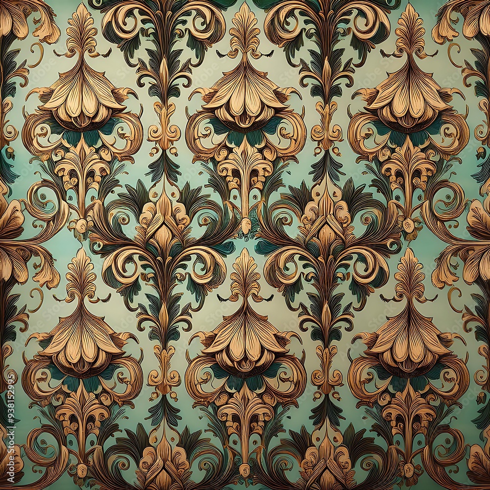 Detailed Retro Damask Motif Illustration Detailed Retro Damask Motif Illustration