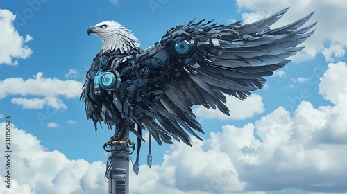 Mechanical Eagle in the Clouds. photo