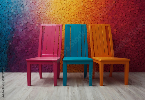 Nice chairs on a colorful background