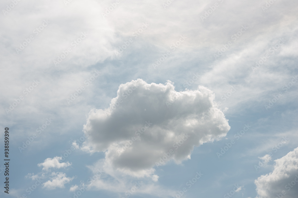 various feathery clouds on a blue sky in summer various feathery clouds on a blue sky in summer