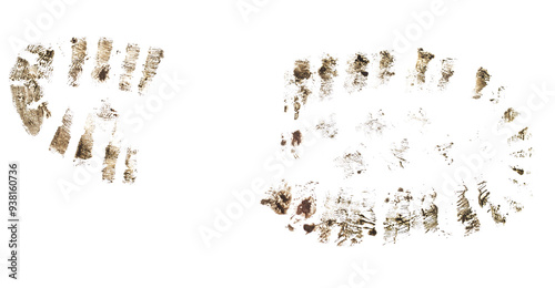 Dirty footprint from shoes. photo