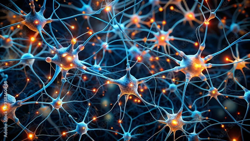 Neural Network Interconnectivity: A mesmerizing abstract illustration of a neural network, featuring intricate connections and glowing nodes, representing the complex and interconnected nature of the Neural Network Interconnectivity: A mesmerizing abstract illustration of a neural network, featuring intricate connections and glowing nodes, representing the complex and interconnected nature of the