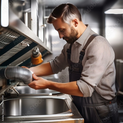 Commercial Kitchen Precision Plumber Installs Sanitary Grease Trap for Restaurants Food Safety