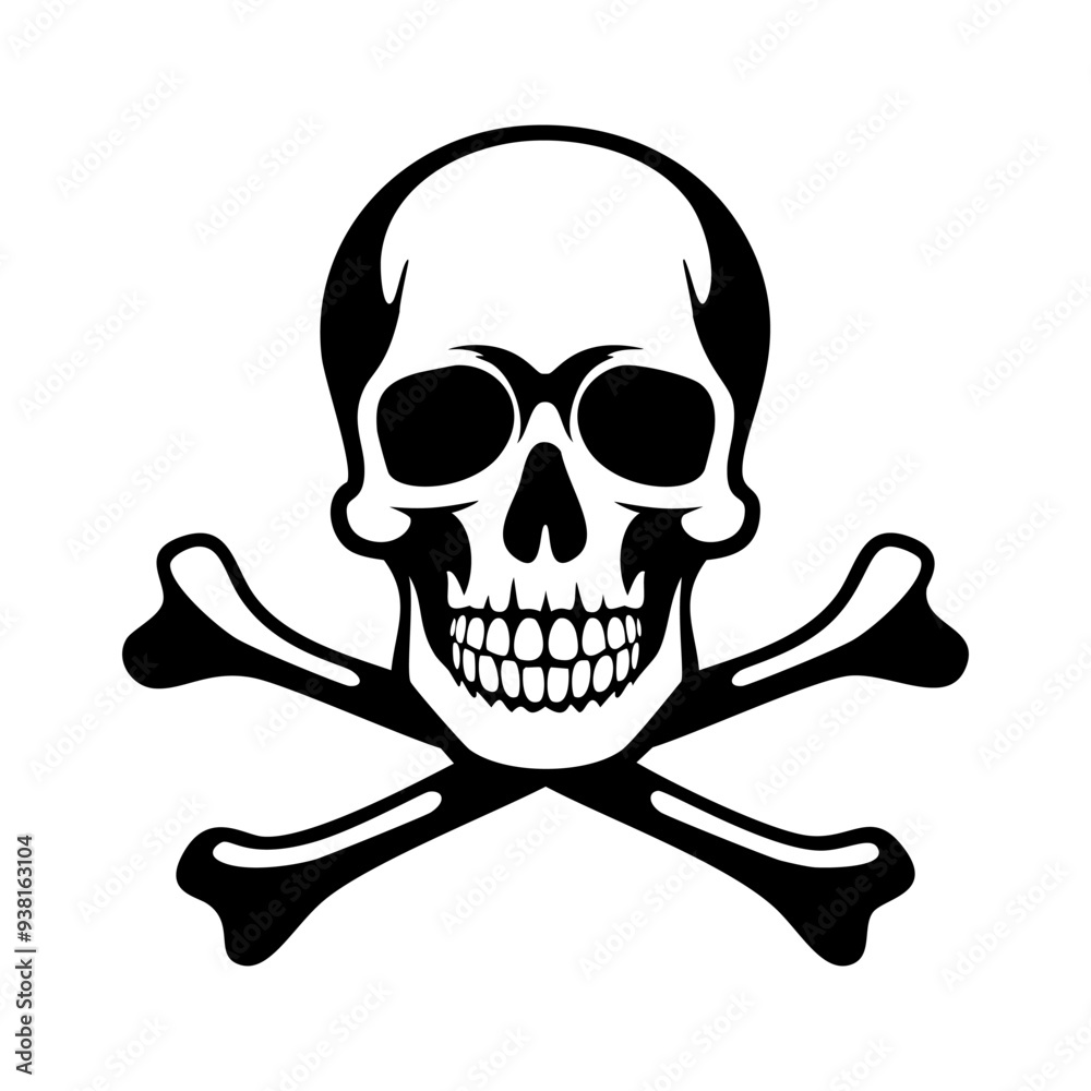 Skull and crossbones silhouette illustration Skull and crossbones silhouette illustration