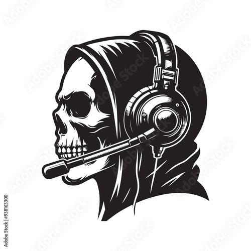 Vintage style skull illustration