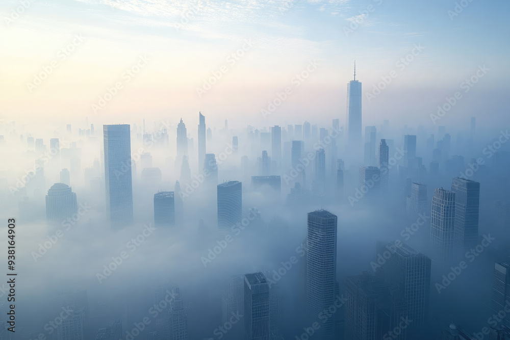 Operating factories that emit a lot of harmful smoke into the atmosphere. Air pollution in cities.The city was filled with thick smog and smoke. Global air pollution. Operating factories that emit a lot of harmful smoke into the atmosphere. Air pollution in cities.The city was filled with thick smog and smoke. Global air pollution.