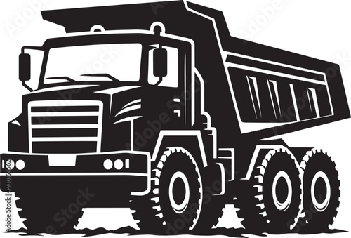 Dump Truck silhouette vector illustration isolated on a white background