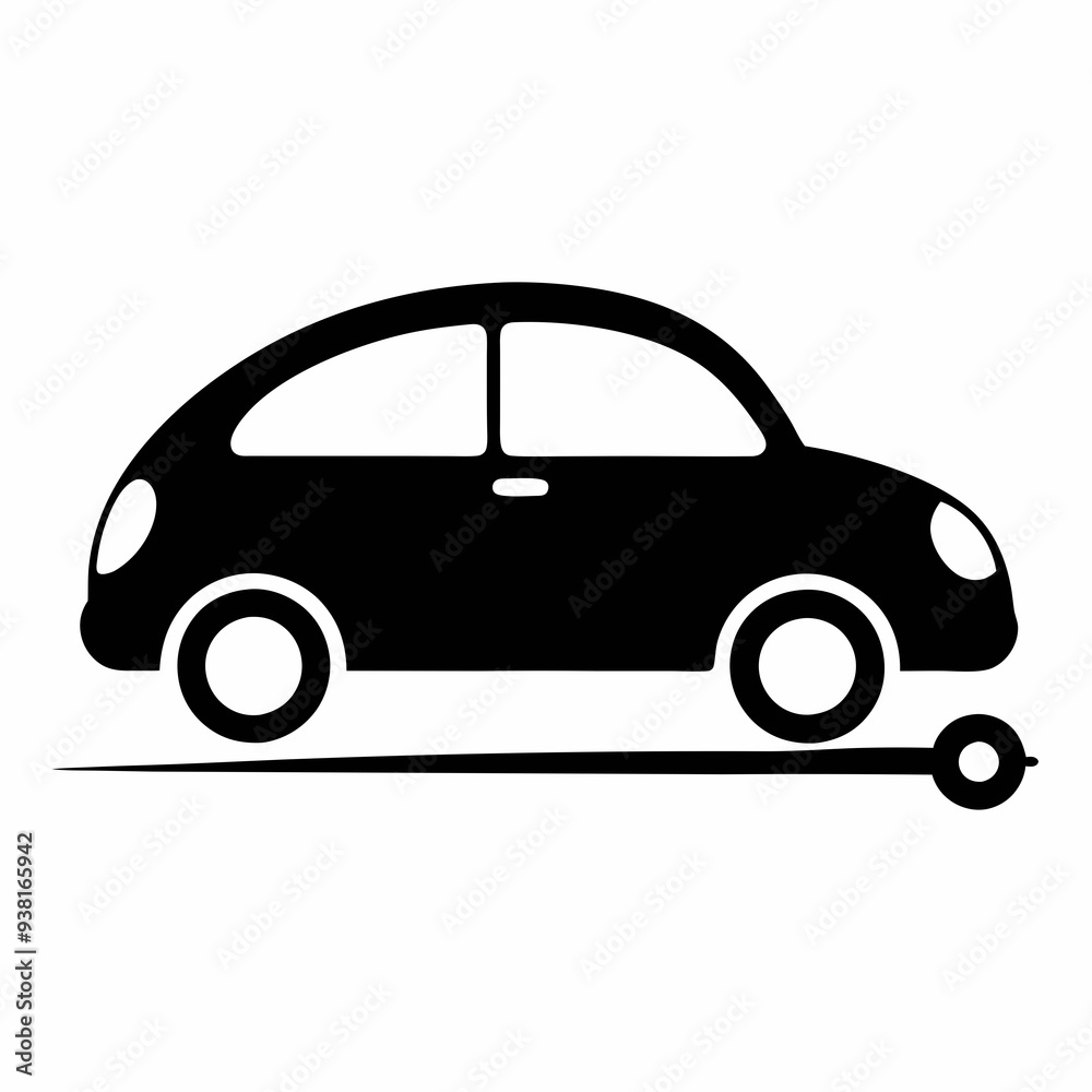Fototapeta premium Zip Car Black silhouette