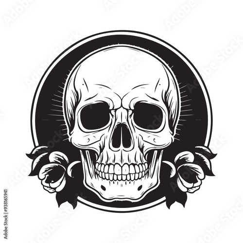 Vintage style skull illustration