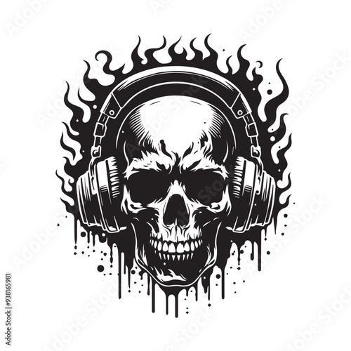 Vintage style skull illustration