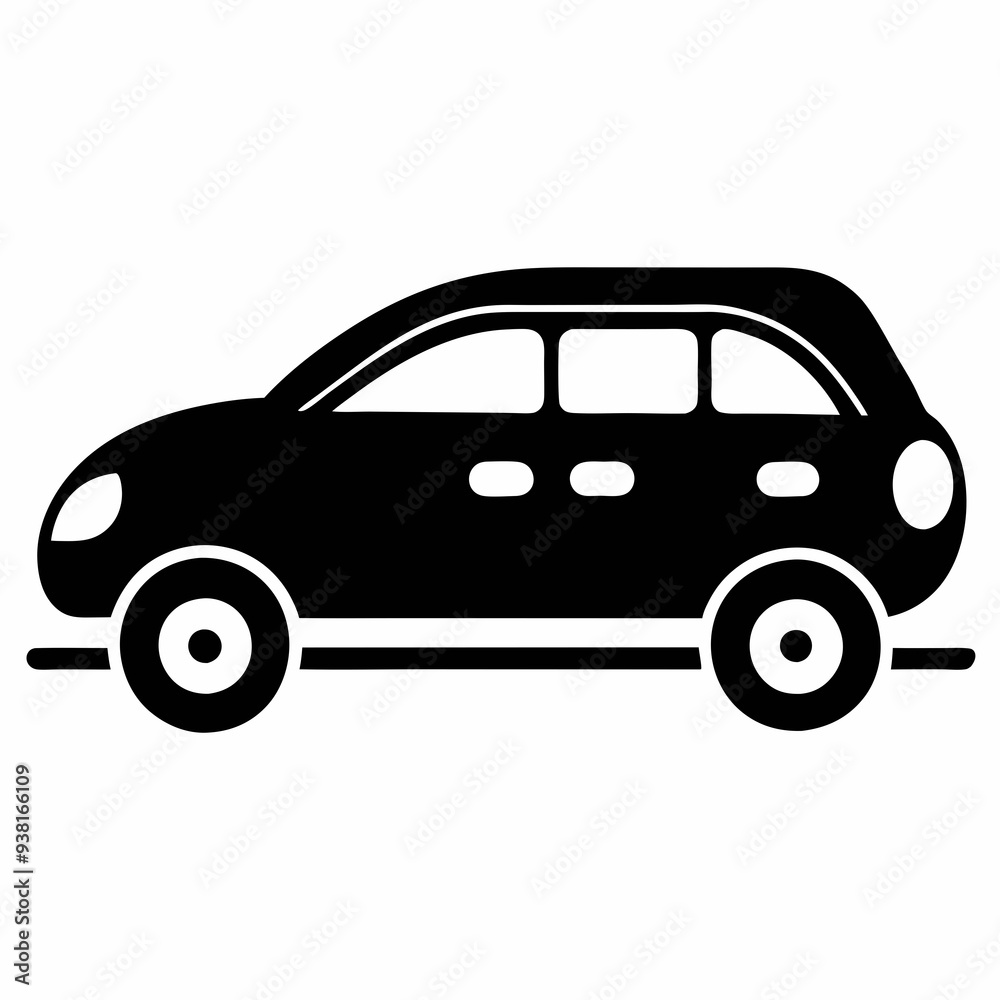 Fototapeta premium Zip Car Black silhouette