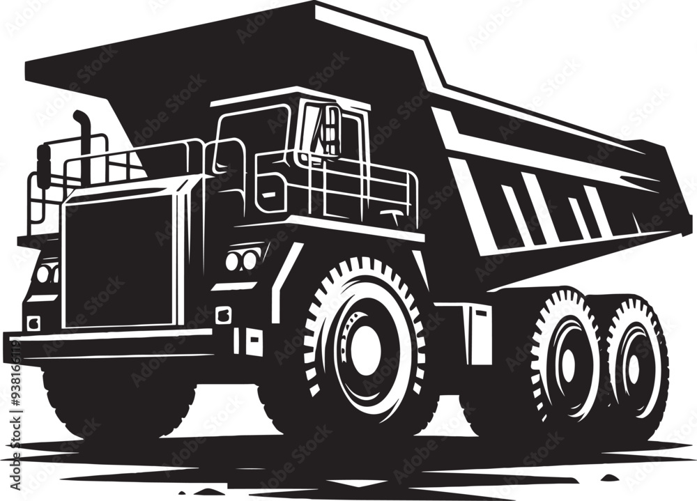 Dump Truck silhouette vector illustration isolated on a white background Dump Truck silhouette vector illustration isolated on a white background
