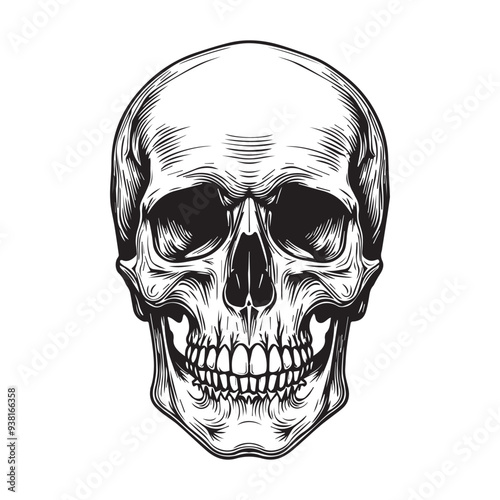 Vintage style skull illustration