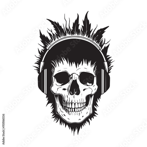 Vintage style skull illustration