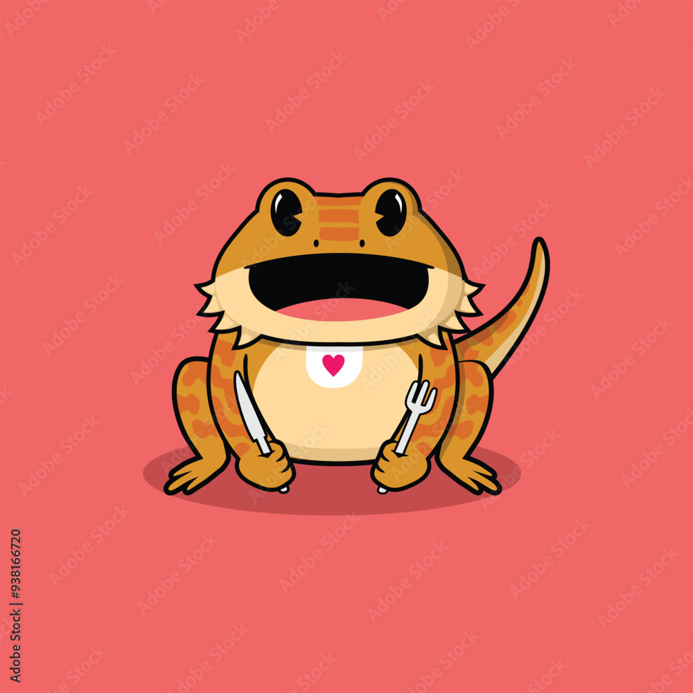 Fototapeta premium bearded dragon hungry