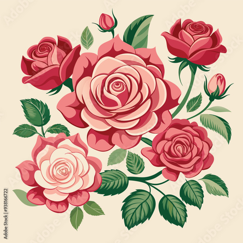 beautiful  and creative rose flower design 