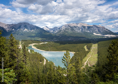 Scenic view from Grassi Lake Trail, Canmore, Alberta, Canada.  July 6, 2024.  photo