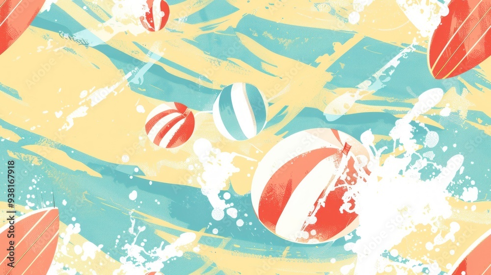 Beach Vibes: A Colorful Summer Illustration Beach Vibes: A Colorful Summer Illustration