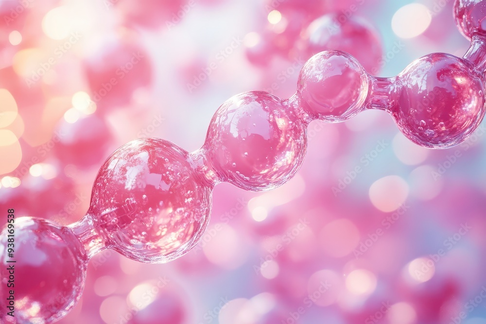 Pink Molecular Chain: A captivating close-up of a pink molecular structure, evoking the beauty and complexity of science and life. Pink Molecular Chain: A captivating close-up of a pink molecular structure, evoking the beauty and complexity of science and life.
