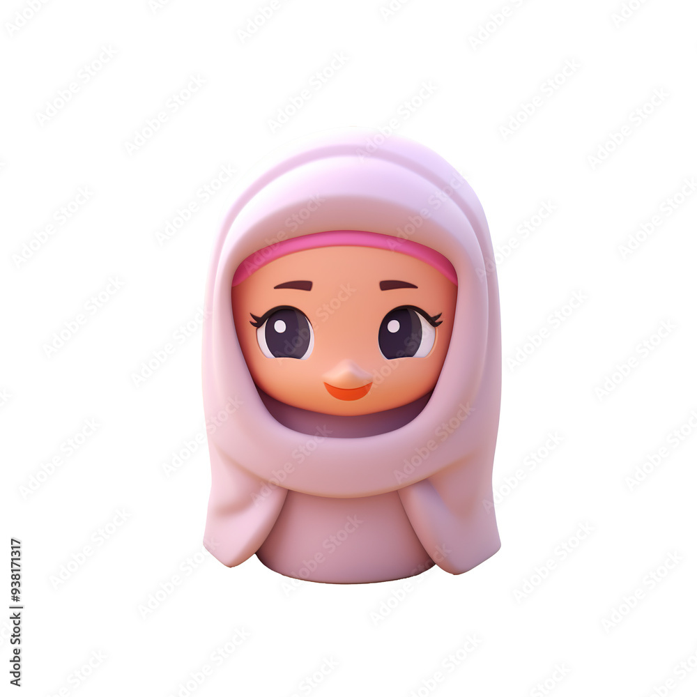 3d render of cute moeslem isolated on transparent background 3d render of cute moeslem isolated on transparent background