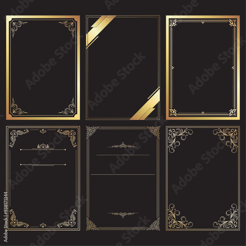 Decorative frames for various designs.
Vector graphics.