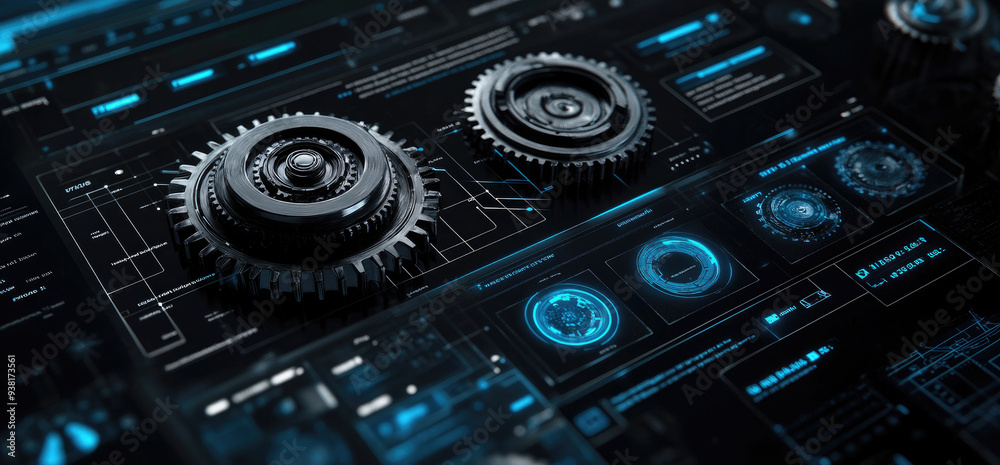 Gear Gui Design An interface for the industrial design software, showcasing three ...