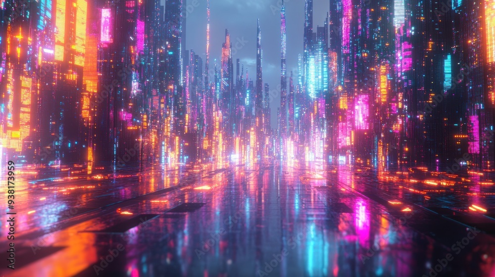 Neon Cityscape - A Futuristic Vision Neon Cityscape - A Futuristic Vision