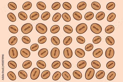 Simple patern soybean seeds illustration vector background.