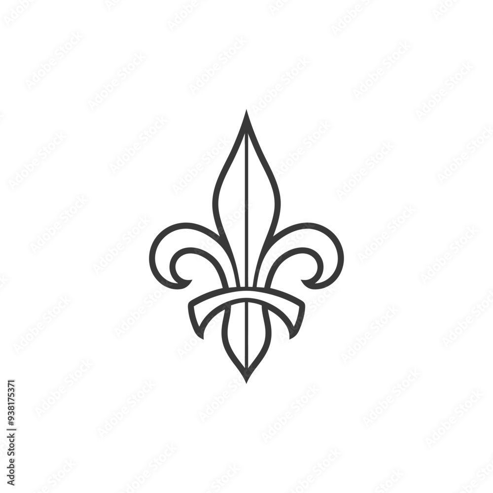 Black and White Line Art Fleur de lis Black and White Line Art Fleur de lis