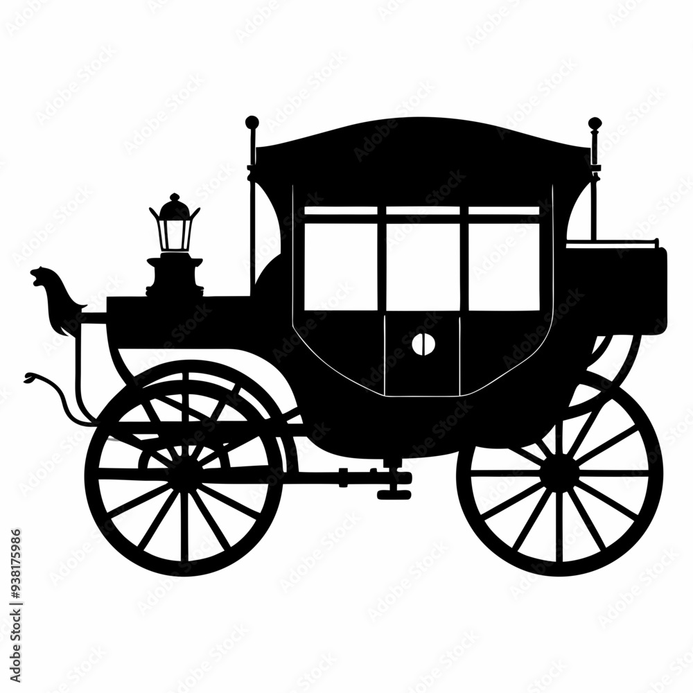 Fototapeta premium Carriage Black silhouette
