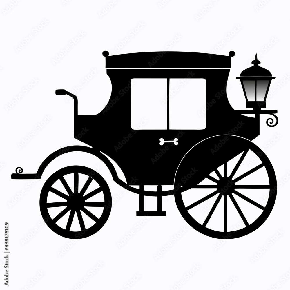 Fototapeta premium Carriage Black silhouette