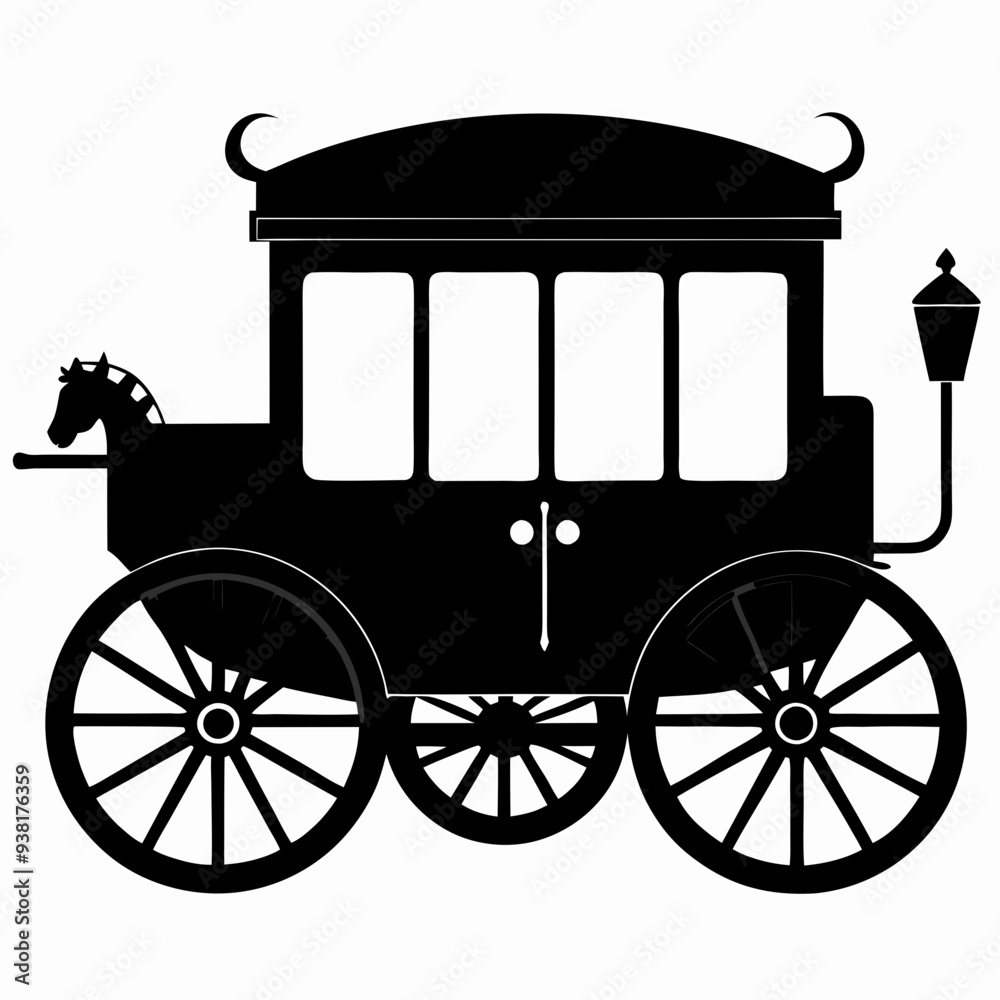 Fototapeta premium Carriage Black silhouette