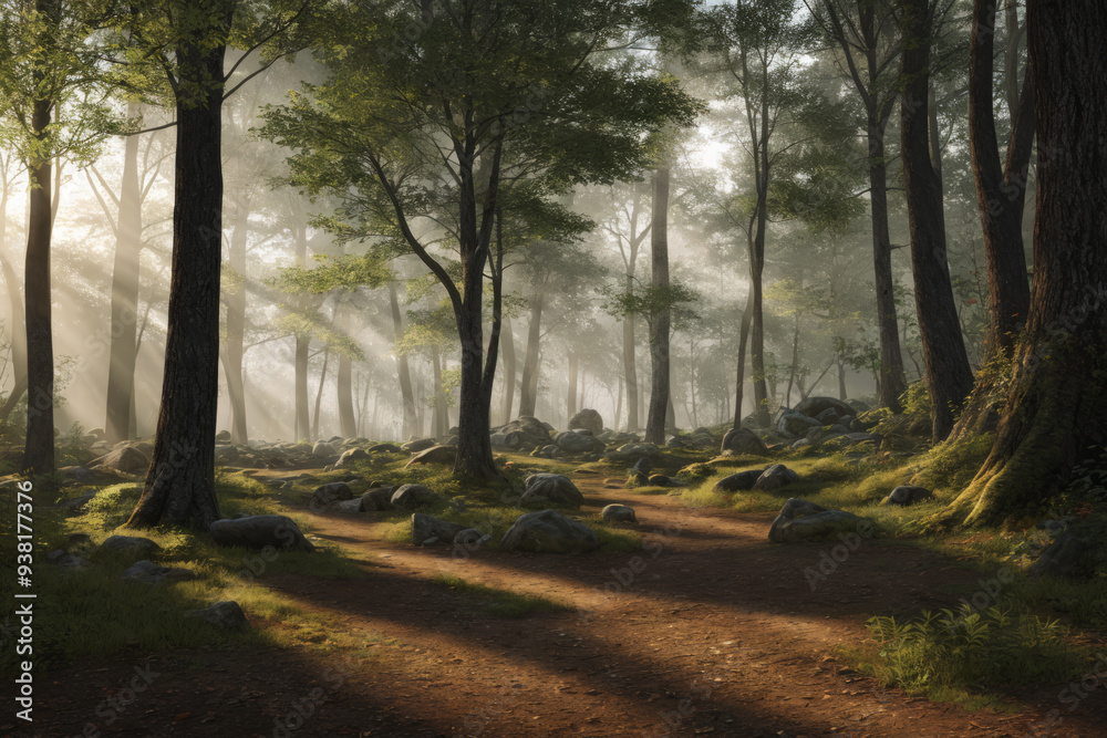 Chemin sinueux à travers la forêt Chemin sinueux à travers la forêt