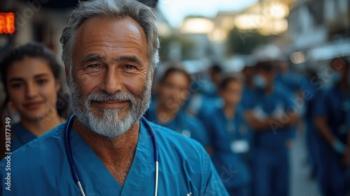 Medical team with doctor in foreground